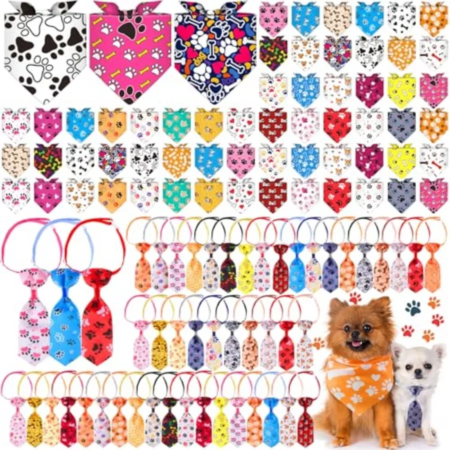 108 Pcs Dog Bandanas and Neck Ties Set Bulk Adjustable Pet Scarfs with Bone and Paw Print for Small Dogs and Cats Washable Pupp
108 Pcs Dog Bandanas and Neck Ties Set Bulk Adjustable Pet Scarfs with Bone and Paw Print for Small Dogs and Cats Washable Pupp