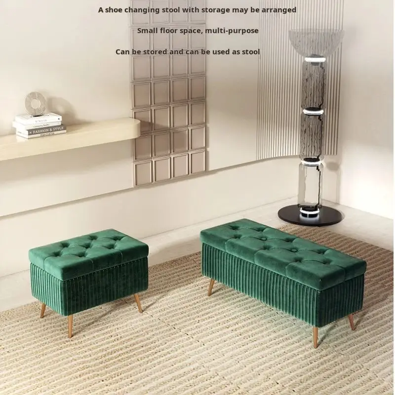 Nordic velvet soft bag shoe bench bedroom End bed bench Entrance shoe changing stool luxury Sofa Footrest Hallway storage bench
Nordic velvet soft bag shoe bench bedroom End bed bench Entrance shoe changing stool luxury Sofa Footrest Hallway storage bench