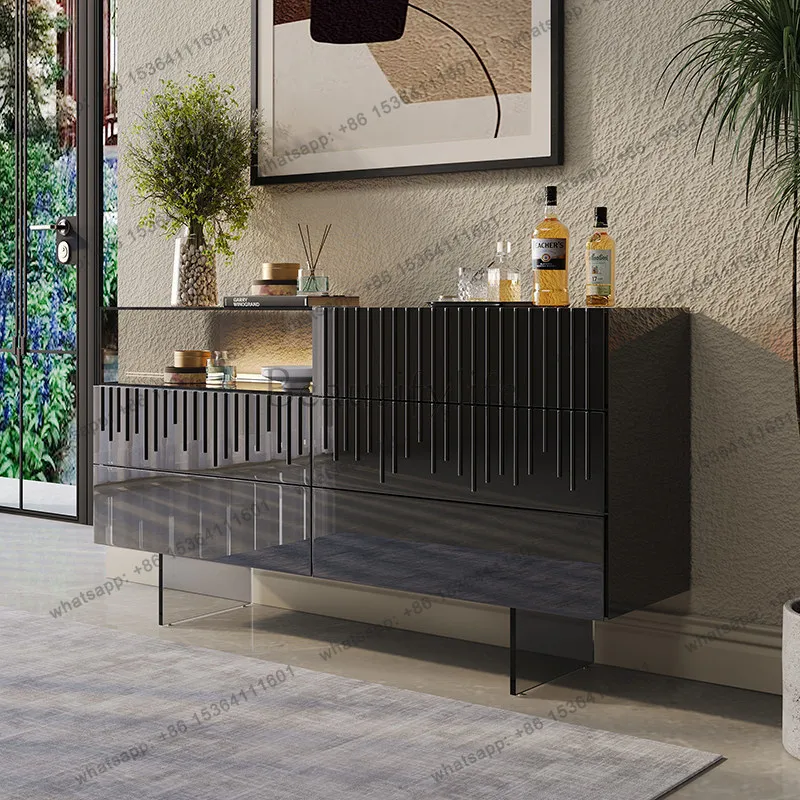 Italian light luxury glass chest of drawers high-end villa living room wall locker
Italian light luxury glass chest of drawers high-end villa living room wall locker