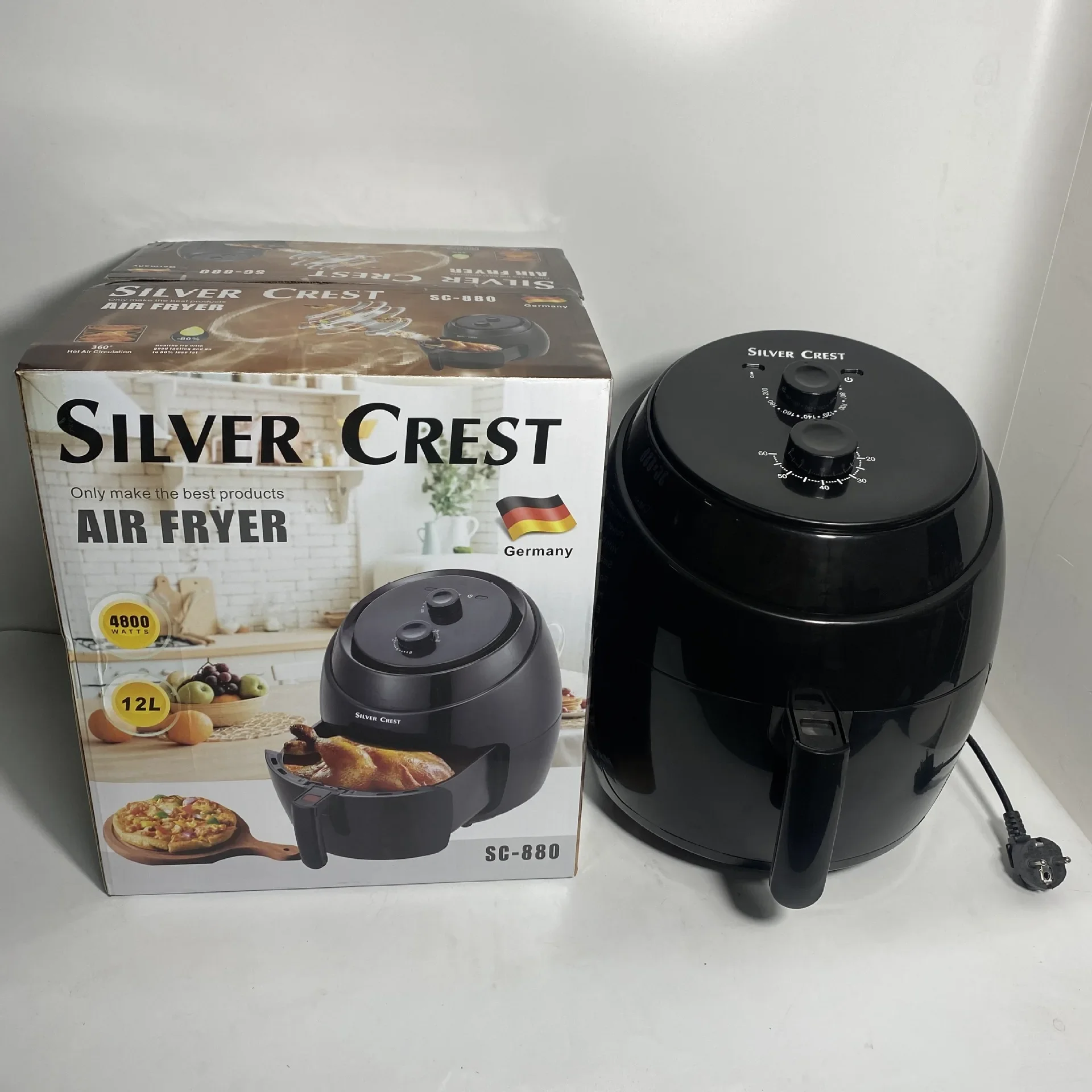 Factory wholesale ready goods stock SILVER CREST air fryer 12L for home use
Factory wholesale ready goods stock SILVER CREST air fryer 12L for home use