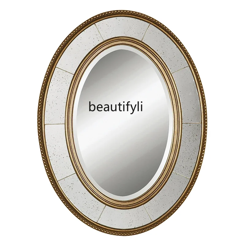 Oval dressing led lamp mirror wall-mounted washing mirror European light luxury bathroom makeup mirror
Oval dressing led lamp mirror wall-mounted washing mirror European light luxury bathroom makeup mirror