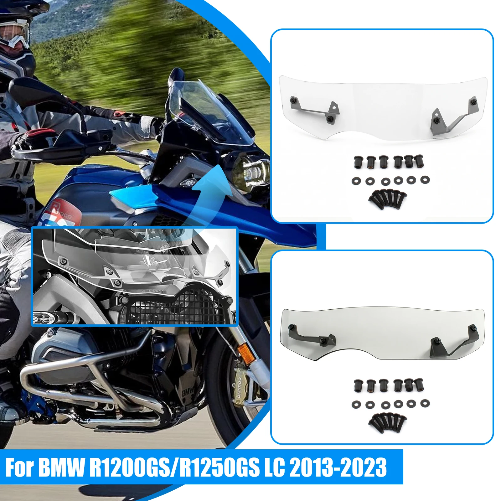 Motorcycle Windshield Wind Deflector Extension For BMW R1200GS LC R1250GS Adventure R1200 R1250 GS Adv Accessories