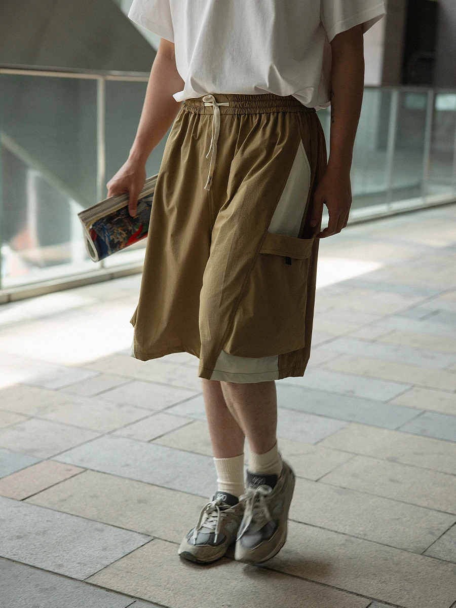 Японские уличные шорты Noears: быстросохнущие, охлаждающие, с контрастными вставками, цвета хаки, тонкие, с завязками, длиной до колена
Японские уличные шорты Noears: быстросохнущие, охлаждающие, с контрастными вставками, цвета хаки, тонкие, с завязками, длиной до колена