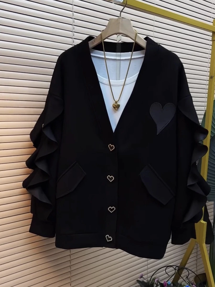 plus Size 300 Pou Beautiful Heart Lace Trim Jaet Men Women Sle Loose Batwing Sve Open Cardigan Coat for Autumn
plus Size 300 Pou Beautiful Heart Lace Trim Jaet Men Women Sle Loose Batwing Sve Open Cardigan Coat for Autumn