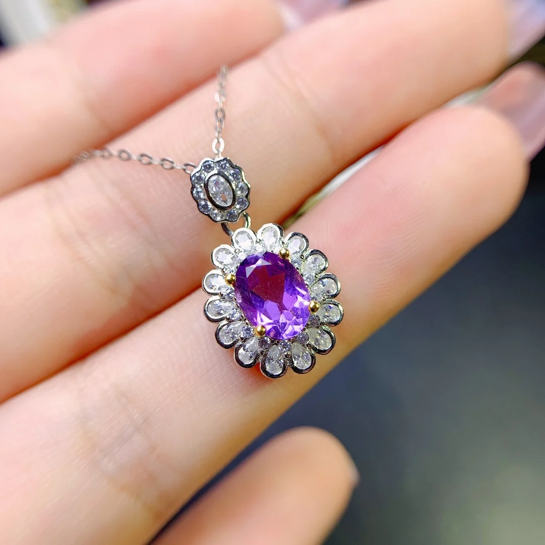 Silver 925 Jewelry Necklace Women's Natural Amethyst Gemstone Women's Pendant Gemstone necklace Pendant Free shipping
Silver 925 Jewelry Necklace Women's Natural Amethyst Gemstone Women's Pendant Gemstone necklace Pendant Free shipping