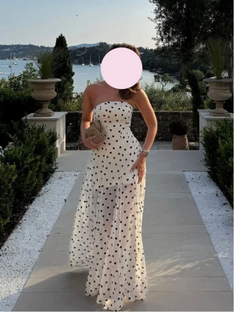 Vintage Polka Dot Mesh Mermaid Maxi Dress Women Sleeveless Square Neck Ruched Bodycon See Through Summer Evening Long Dress
Vintage Polka Dot Mesh Mermaid Maxi Dress Women Sleeveless Square Neck Ruched Bodycon See Through Summer Evening Long Dress