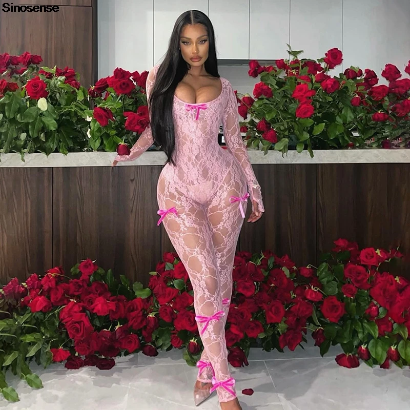 Women See Through Bodycon Jumpsuit Sexy Sheer Mesh Lace Long Sleeve Slim Fit One Piece Birthday Night Clubwear Party Rompers
Women See Through Bodycon Jumpsuit Sexy Sheer Mesh Lace Long Sleeve Slim Fit One Piece Birthday Night Clubwear Party Rompers