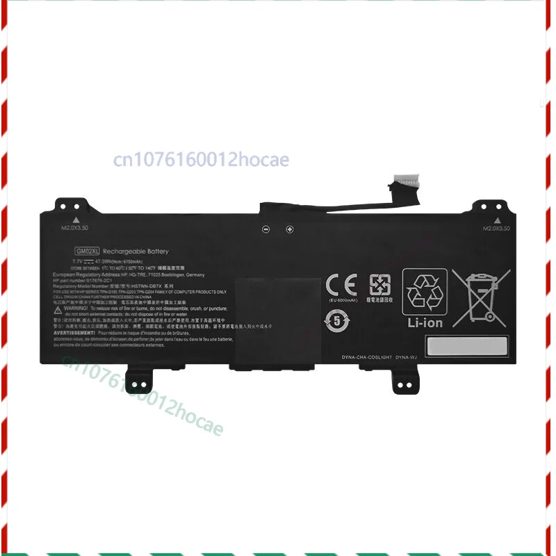 Laptop Battery for HP gm02xl 917679-2c1 Chromebook 14 G5,11 G7,11 G6 7.7v 47.3W
Laptop Battery for HP gm02xl 917679-2c1 Chromebook 14 G5,11 G7,11 G6 7.7v 47.3W