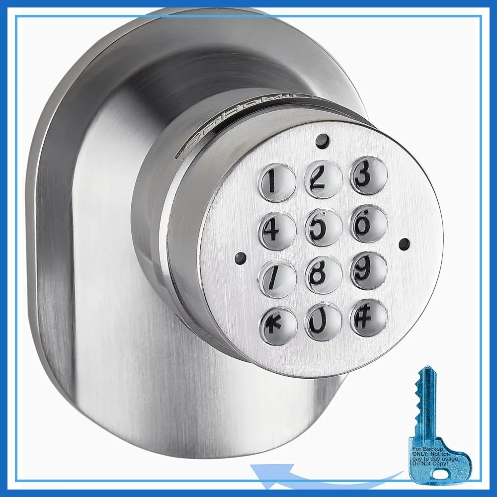 Electronic Keypad Door Knob with Backup Key, Spring Latch Lock, Single Front Keypad, Upgraded Model
Electronic Keypad Door Knob with Backup Key, Spring Latch Lock, Single Front Keypad, Upgraded Model