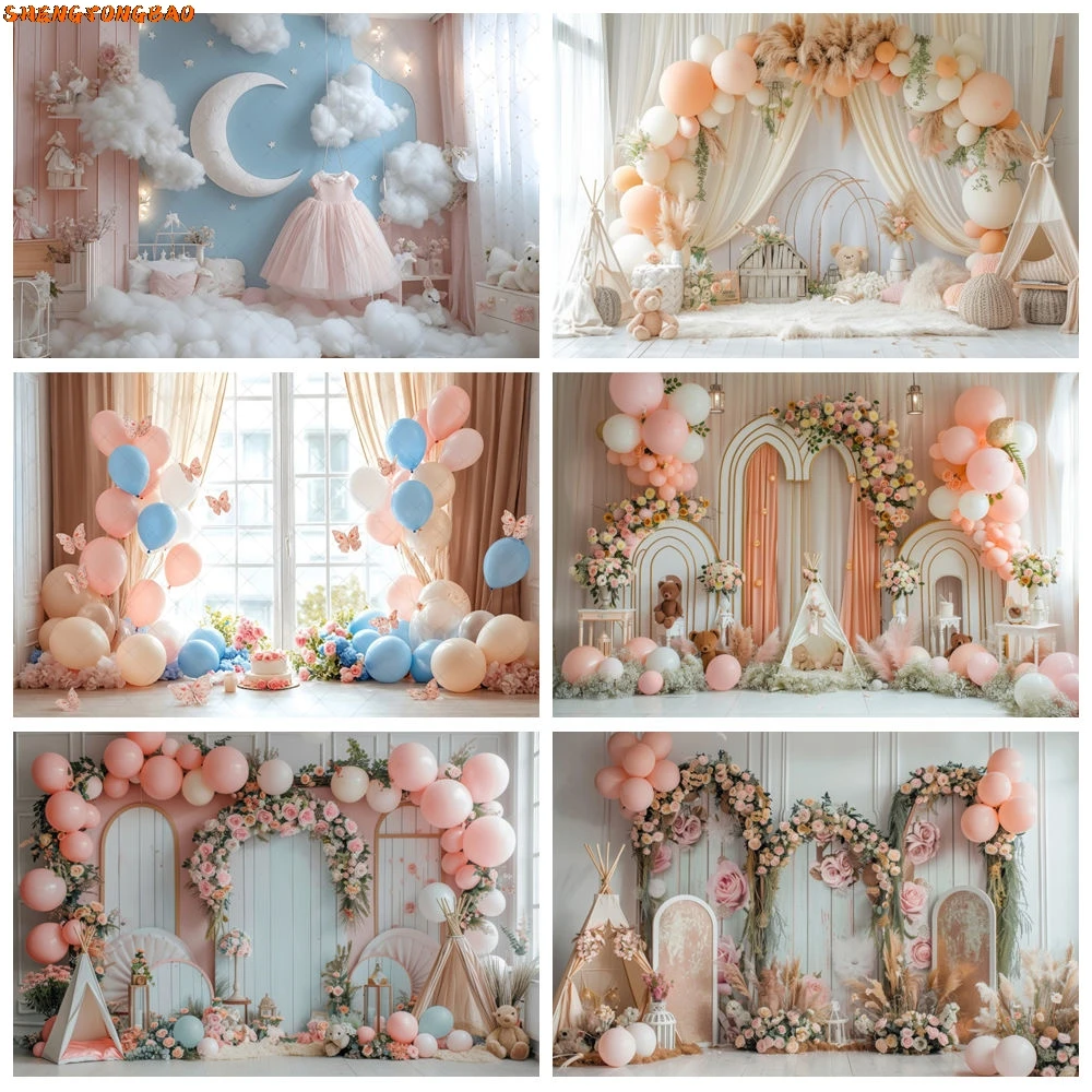 Newborn Baby First Birthday Party Backdrop For Photography Balloons Clouds Boy Girl Portrait Background Decor Photo Studio Props
Newborn Baby First Birthday Party Backdrop For Photography Balloons Clouds Boy Girl Portrait Background Decor Photo Studio Props
