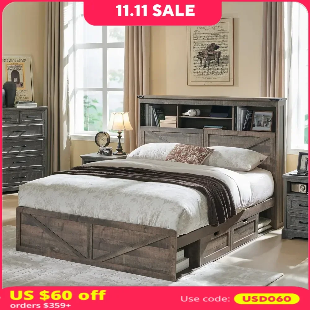 No Box Spring Needed Bed Frame Noiseless Charging Station Bedroom LED Light Queen Bed Frame With Storage White
No Box Spring Needed Bed Frame Noiseless Charging Station Bedroom LED Light Queen Bed Frame With Storage White