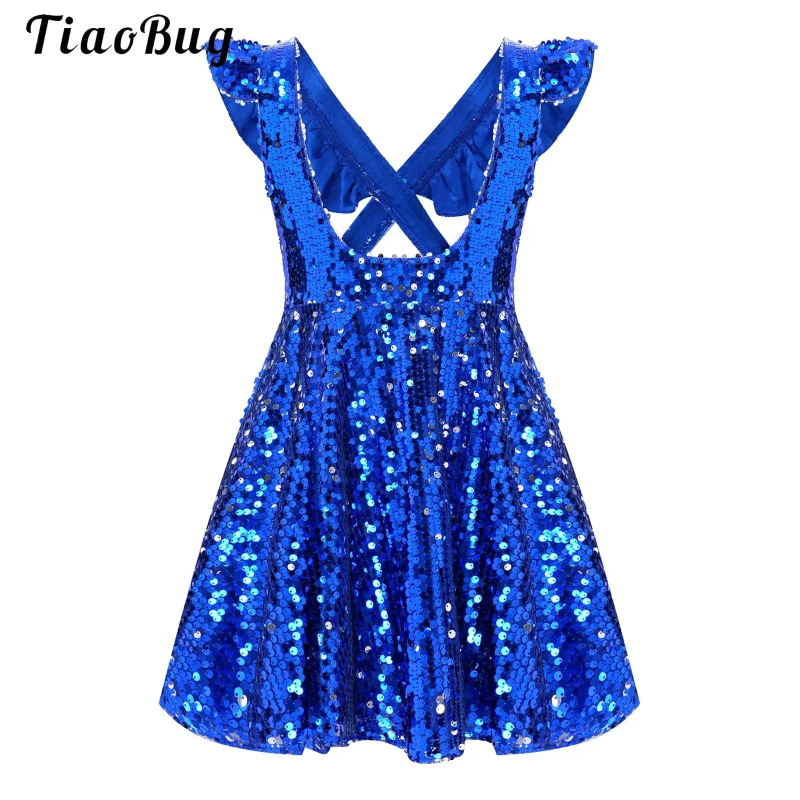 Kids Girls Allover Sequin Dress Adjustable Straps Ruffled A-line Pleated Skirt Sparkly Suspenders Skirt Disco Jazz Dance Costume
Kids Girls Allover Sequin Dress Adjustable Straps Ruffled A-line Pleated Skirt Sparkly Suspenders Skirt Disco Jazz Dance Costume