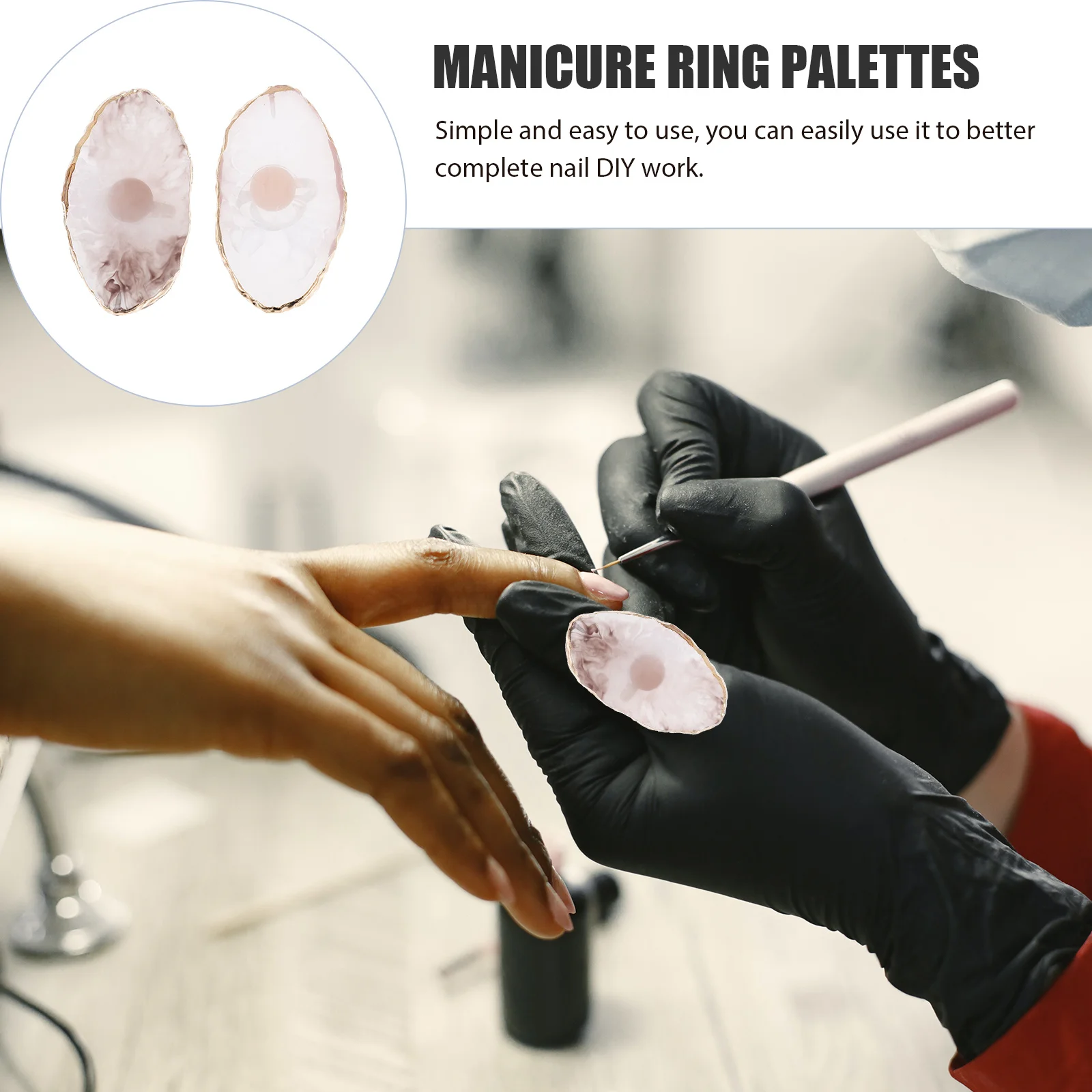 2pcs Ring Color Mixing Plate For Nail Art Polish Diy Manicure Tools Portable Finger Palette Nail Art Pallets Color Mixing Tray
2pcs Ring Color Mixing Plate For Nail Art Polish Diy Manicure Tools Portable Finger Palette Nail Art Pallets Color Mixing Tray