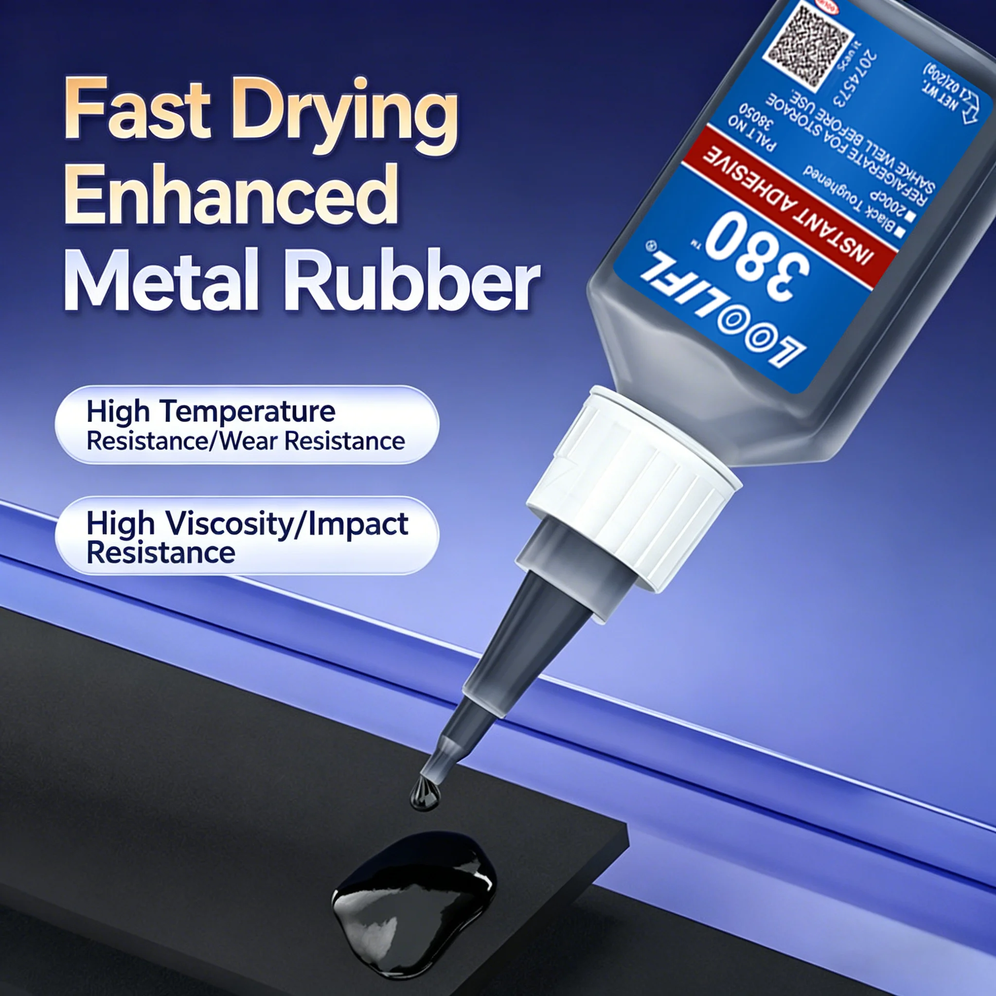LOOLIFL 380 Black Super Glue, Fast Drying Cyanoacrylate Adhesive, Rubber Plastic High Temperature Impact Resistant Repair Glue
LOOLIFL 380 Black Super Glue, Fast Drying Cyanoacrylate Adhesive, Rubber Plastic High Temperature Impact Resistant Repair Glue