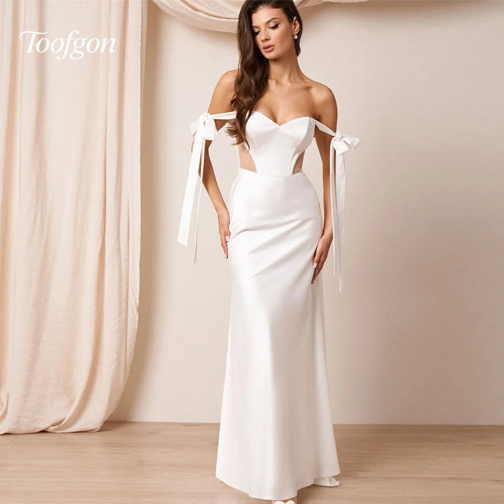 Toofgon Silk Satin Prom Dresses Off The Shoulder Evening Party Dress Illusion Top Special Occasion Women Gowns Customized
Toofgon Silk Satin Prom Dresses Off The Shoulder Evening Party Dress Illusion Top Special Occasion Women Gowns Customized