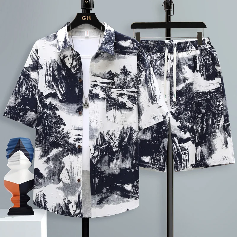 Shirts + shorts 2024 summer new style fashion Sportswear Men's Casual Sets Male Fashion shirts and shorts full size M-4XL
Shirts + shorts 2024 summer new style fashion Sportswear Men's Casual Sets Male Fashion shirts and shorts full size M-4XL