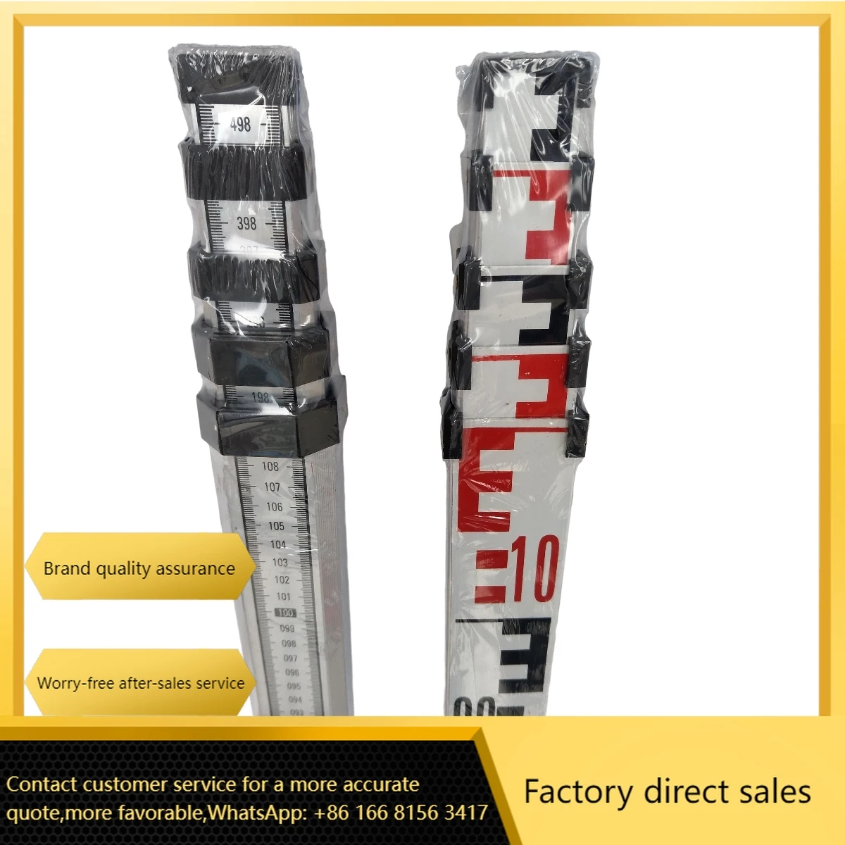 Auto Level Surveying Accessories 5m 5-Section Aluminium Staff For Survey Instrument