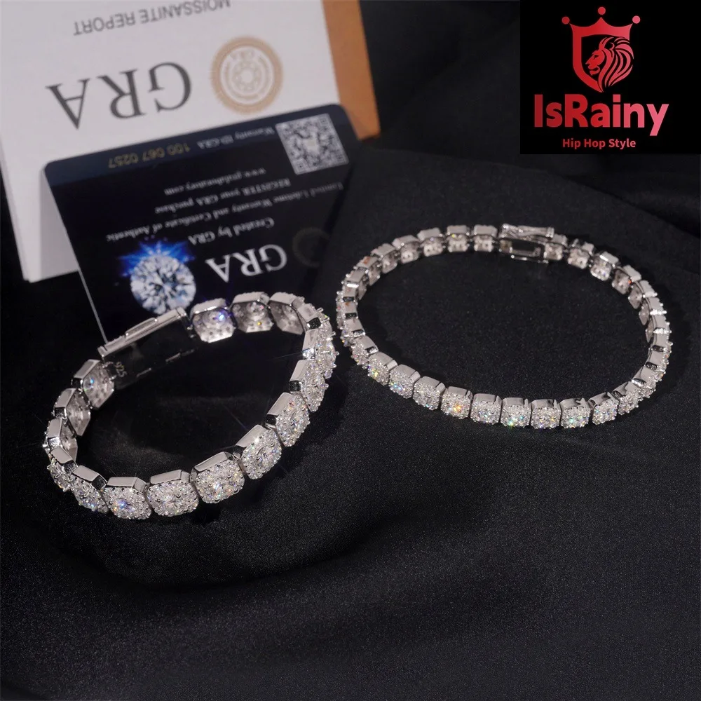 IsRainy Hip Hop Rock 925 Sterling Silver D Color Real GRA Moissanite Diamonds Necklace 6MM Cuban Chain Bracelets Fine Jewelry
IsRainy Hip Hop Rock 925 Sterling Silver D Color Real GRA Moissanite Diamonds Necklace 6MM Cuban Chain Bracelets Fine Jewelry