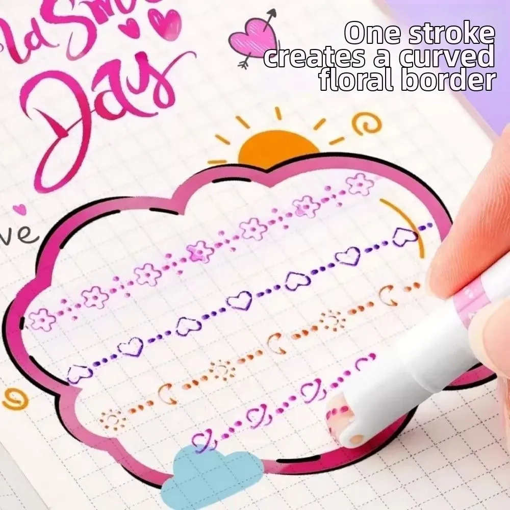 6Pcs/Set Creative Flower Shaped Curve Liner Pen Flowers Line Shaped 6 Colors Colored Highlighter Pen Set Outline Pen
6Pcs/Set Creative Flower Shaped Curve Liner Pen Flowers Line Shaped 6 Colors Colored Highlighter Pen Set Outline Pen