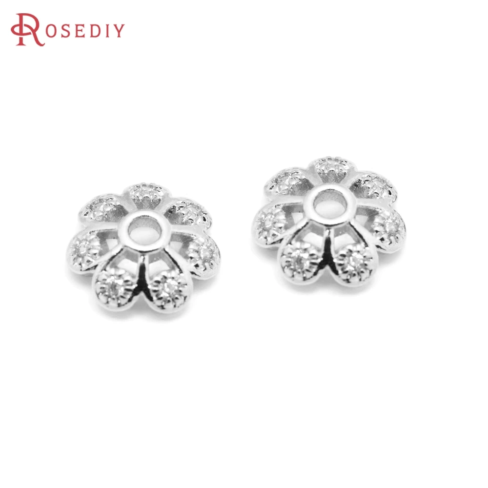 20PCS 18K Gold Color Brass and Zircon Flower Beads Caps High Quality Jewelry Making Supplies Necklace Earrings Diy Accessories
20PCS 18K Gold Color Brass and Zircon Flower Beads Caps High Quality Jewelry Making Supplies Necklace Earrings Diy Accessories