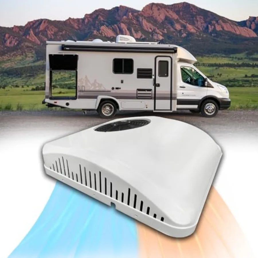 RV rooftop air conditioner with heat, 12V DC, 10000 BTU, rapid cooling APU for campervan, van, golf cart, road machine, caravan
RV rooftop air conditioner with heat, 12V DC, 10000 BTU, rapid cooling APU for campervan, van, golf cart, road machine, caravan