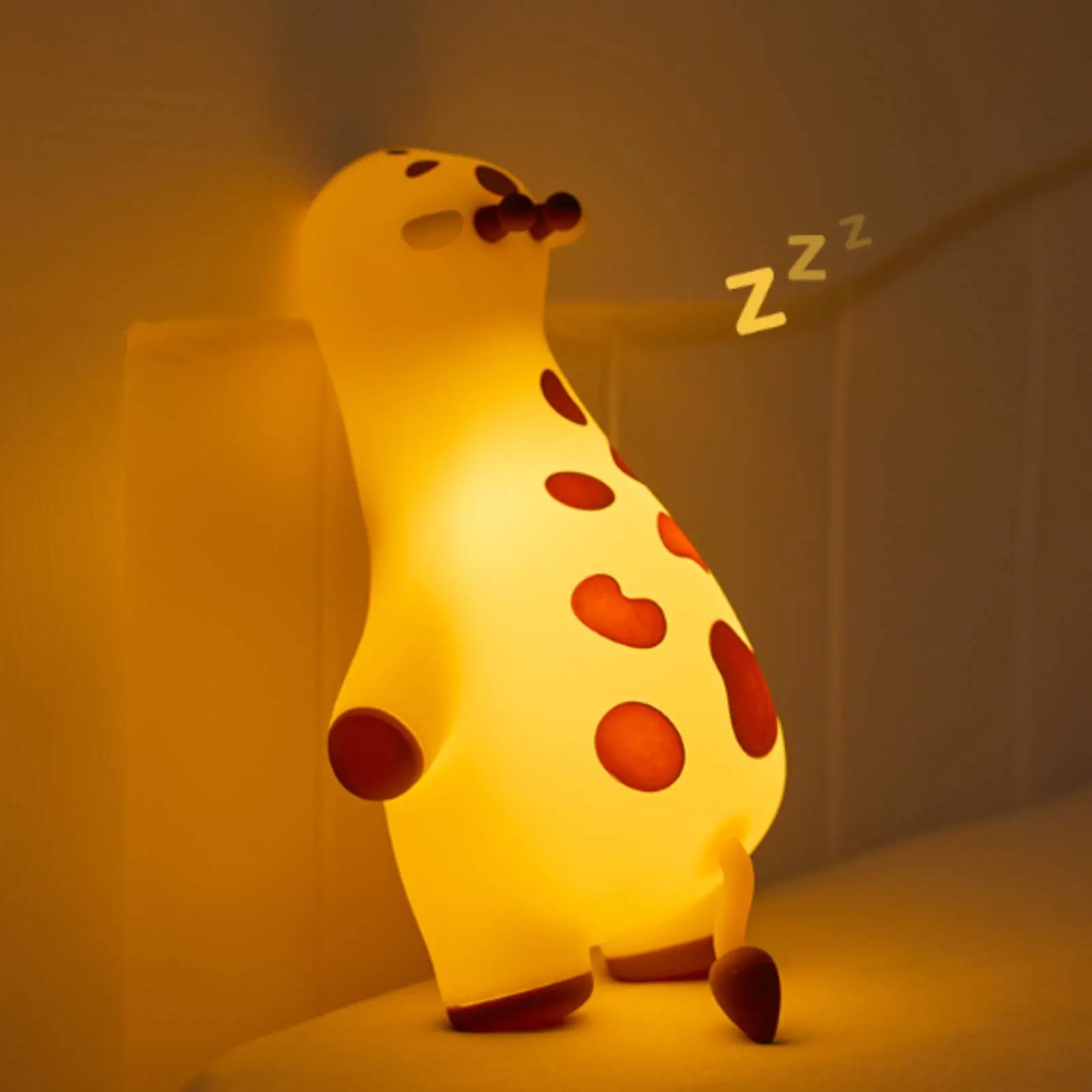 Giraffe Night Lamp Tap Control Silicone Creature Lamp Cartoon Giraffe Lamp Timer Function Nursery Decor for Young Children
