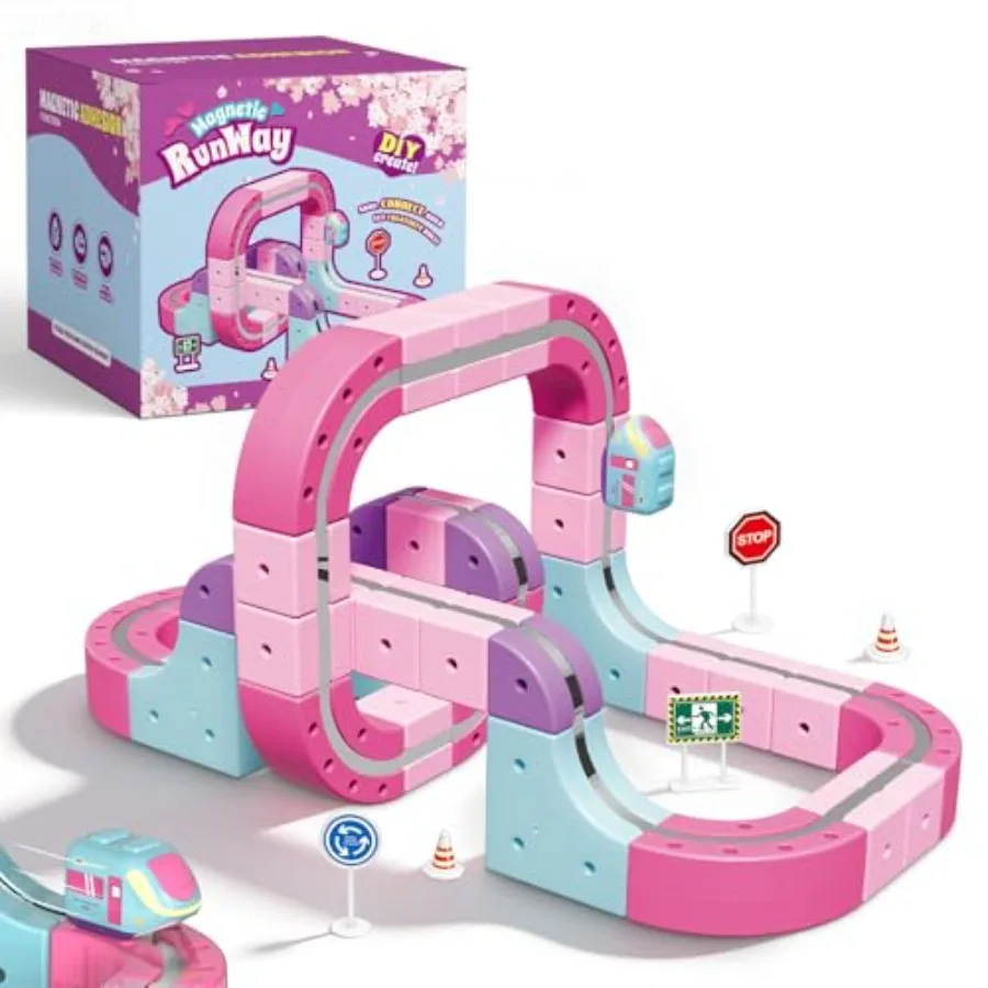 Pink Electric Train Set for Ages 3+, 3D Magic Flexible Race Track, DIY Modular STEM Building Tracks with Anti-Gravity Magnetic
Pink Electric Train Set for Ages 3+, 3D Magic Flexible Race Track, DIY Modular STEM Building Tracks with Anti-Gravity Magnetic