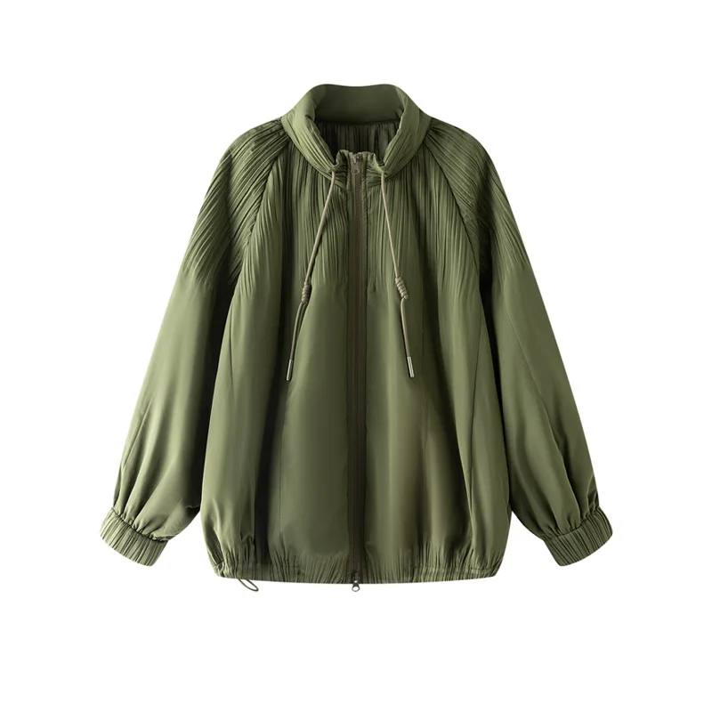 Miyake Pleated Autumn and Winter New Jacket Stand Collar Drawstring Jacket Casual Long Sleeved Zipper Cotton Jacket for Women
Miyake Pleated Autumn and Winter New Jacket Stand Collar Drawstring Jacket Casual Long Sleeved Zipper Cotton Jacket for Women