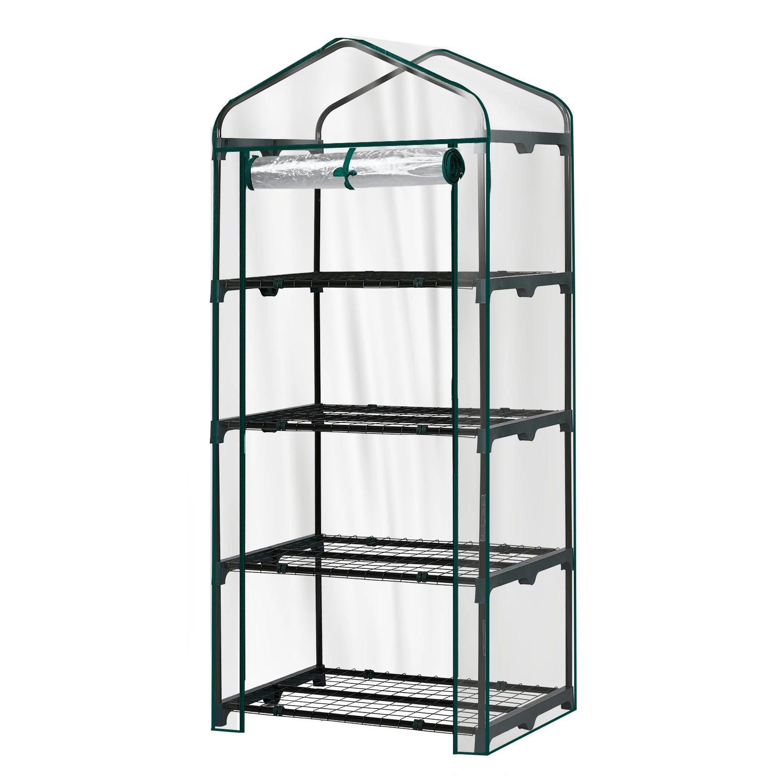 27 * 19 * 62In PE cloth flower room, transparent PVC dark green iron pipe, pointed mini with 4-layer mesh flower stand,
27 * 19 * 62In PE cloth flower room, transparent PVC dark green iron pipe, pointed mini with 4-layer mesh flower stand,