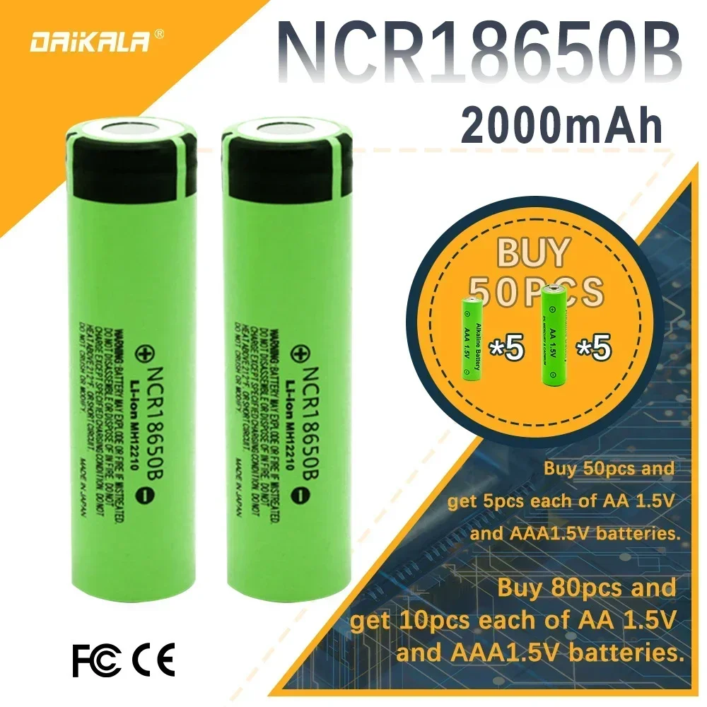 Литиевая аккумуляторная батарея Daikala NCR18650B, 3,7 в, 3400 мАч, 18650, 50 шт./упаковка
Литиевая аккумуляторная батарея Daikala NCR18650B, 3,7 в, 3400 мАч, 18650, 50 шт./упаковка