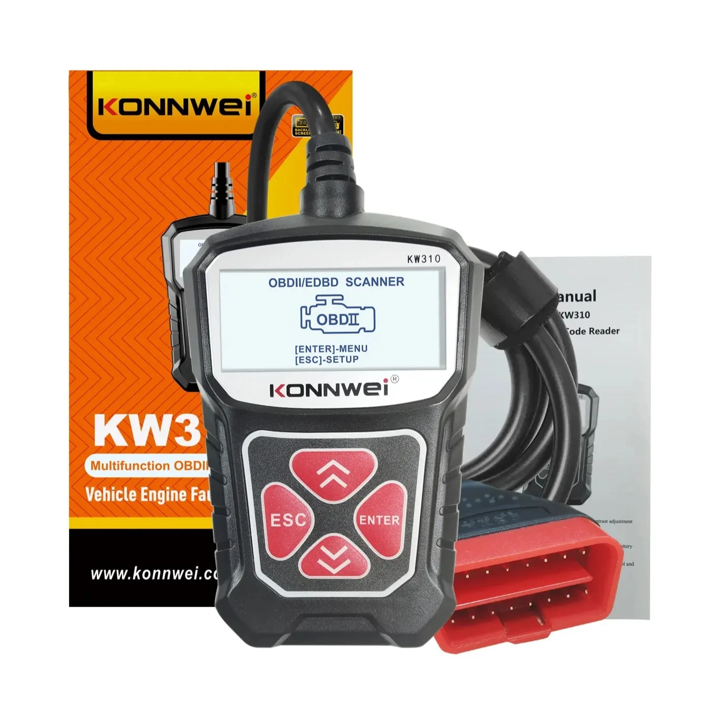 KONNWEI KW310 Car Scanner OBD2 Scanner Auto Code Reader Diagnostic Check Engine Light Scan Tool for OBD II Cars After 1996
KONNWEI KW310 Car Scanner OBD2 Scanner Auto Code Reader Diagnostic Check Engine Light Scan Tool for OBD II Cars After 1996