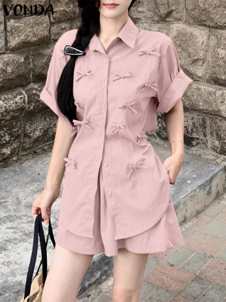 VONDA Matching Sets Women 2024 Casual Short Sleeve Bow Shirts High Waisted Shorts Two-Piece Sets Oversized Suits
VONDA Matching Sets Women 2024 Casual Short Sleeve Bow Shirts High Waisted Shorts Two-Piece Sets Oversized Suits