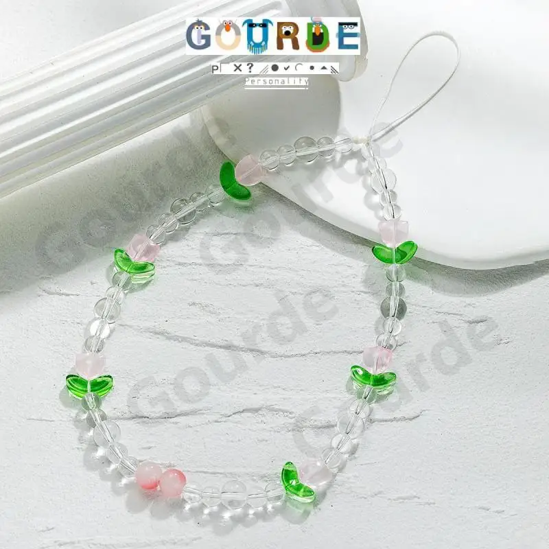 Gourde Korean Cherry Pearl Tulip Sweetness Flower DIY Phone Strap Lanyard Wrist Short Hanging Jewelry Cool Sweet For iPhone
Gourde Korean Cherry Pearl Tulip Sweetness Flower DIY Phone Strap Lanyard Wrist Short Hanging Jewelry Cool Sweet For iPhone