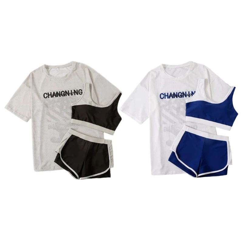 Women Two Parts Swimming Costume with Coverup Short Shirt, Two Parts Bathing Suit with Boyshorts for Water Sports
Women Two Parts Swimming Costume with Coverup Short Shirt, Two Parts Bathing Suit with Boyshorts for Water Sports