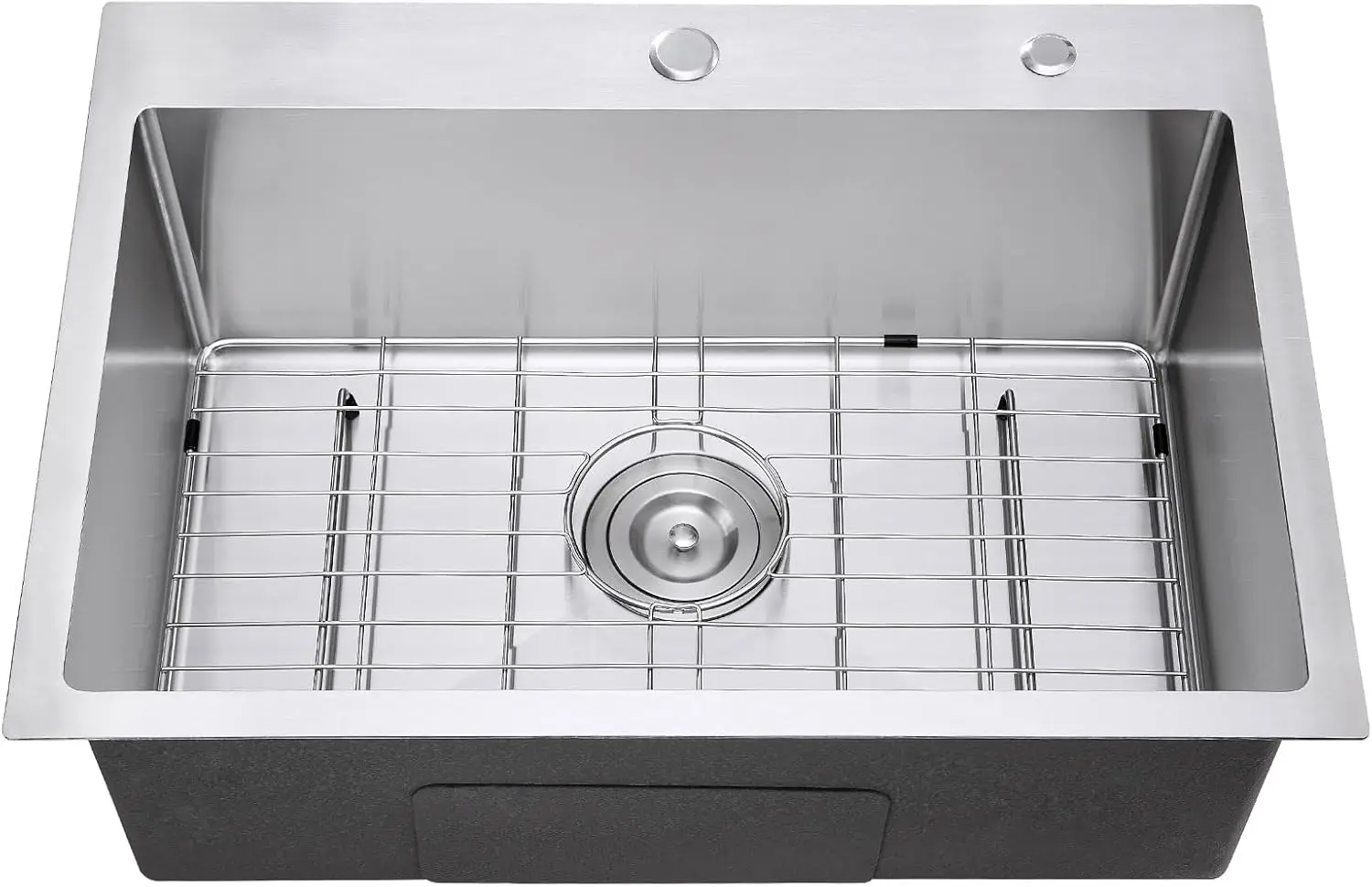 27x18 Inch Drop in Kitchen Sink, 18 Gauge Stainless Steel Single Bowl 9'' Deep with Grid, Brushed
27x18 Inch Drop in Kitchen Sink, 18 Gauge Stainless Steel Single Bowl 9'' Deep with Grid, Brushed