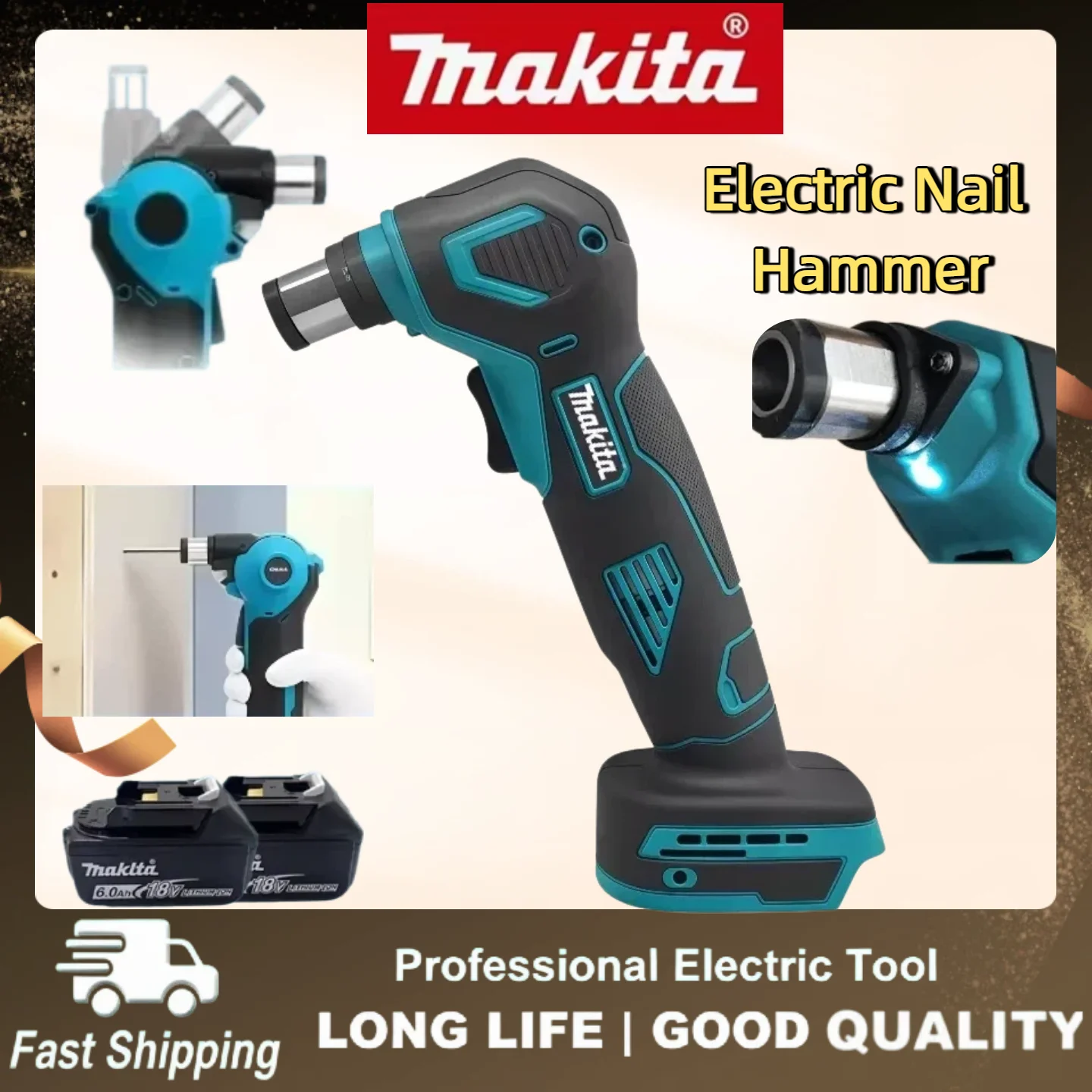 Аккумуляторный молотковый гвоздезабиватель Makita 19000 об/мин, сверхмощный перезаряжаемый ручной электрический молоток для гвоздей
Аккумуляторный молотковый гвоздезабиватель Makita 19000 об/мин, сверхмощный перезаряжаемый ручной электрический молоток для гвоздей