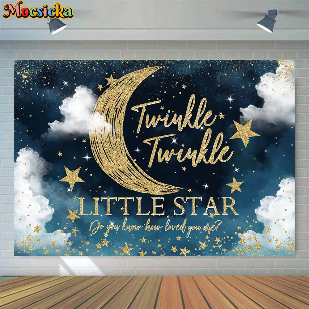 Mocsicka Twinkle Little Star Baby Shower Backdrop Blue Starry Sky Gold Moon Star Newborn Photography Background Wallpaper Decor
Mocsicka Twinkle Little Star Baby Shower Backdrop Blue Starry Sky Gold Moon Star Newborn Photography Background Wallpaper Decor
