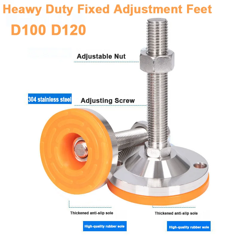Сверхмощный регулируемый винт для ног из нержавеющей стали 304, стальное основание, диаметр 100 мм, 120 мм, резиновое дно M16-M30, подушечка для выравнивания мебели
Сверхмощный регулируемый винт для ног из нержавеющей стали 304, стальное основание, диаметр 100 мм, 120 мм, резиновое дно M16-M30, подушечка для выравнивания мебели