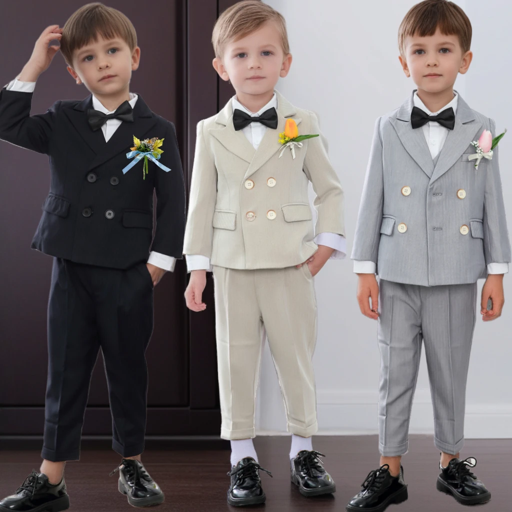 Kids Double-Breasted Blazers Set Khaki Formal Boys Suits for Weddings Elegant Child Birthday Evening Outfit School Events Wear
Kids Double-Breasted Blazers Set Khaki Formal Boys Suits for Weddings Elegant Child Birthday Evening Outfit School Events Wear