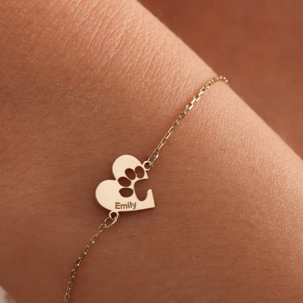 Индивидуальный браслет с принтом лапы в форме сердца, простой дизайн, подарок для любителей домашних животных, материал из нержавеющей стали.
Индивидуальный браслет с принтом лапы в форме сердца, простой дизайн, подарок для любителей домашних животных, материал из нержавеющей стали.