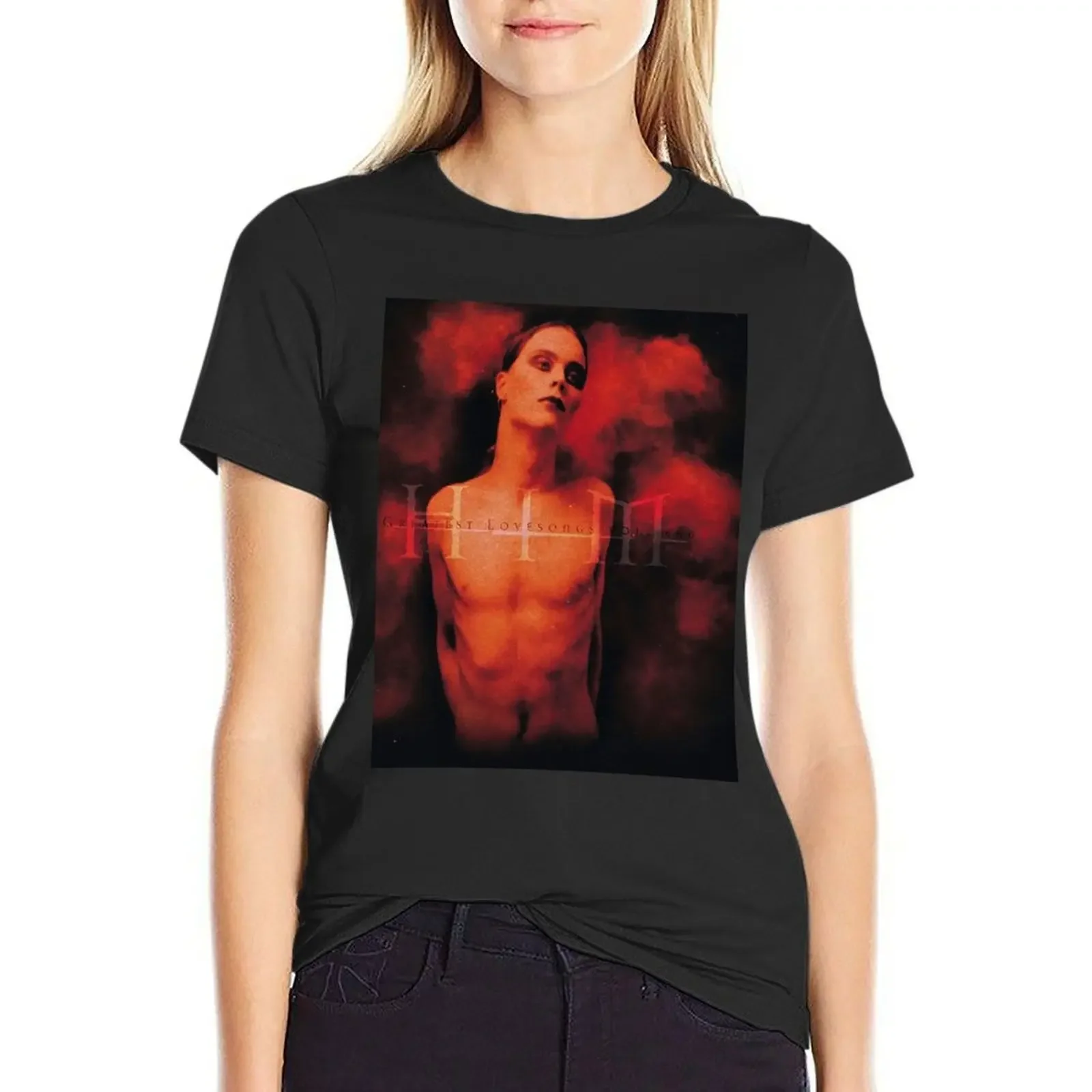 Him Band Greatest Lovesongs Vol 666 Poster Minimal Heartagram Him Logo T-Shirt oversized oversized workout shirts for Women
Him Band Greatest Lovesongs Vol 666 Poster Minimal Heartagram Him Logo T-Shirt oversized oversized workout shirts for Women