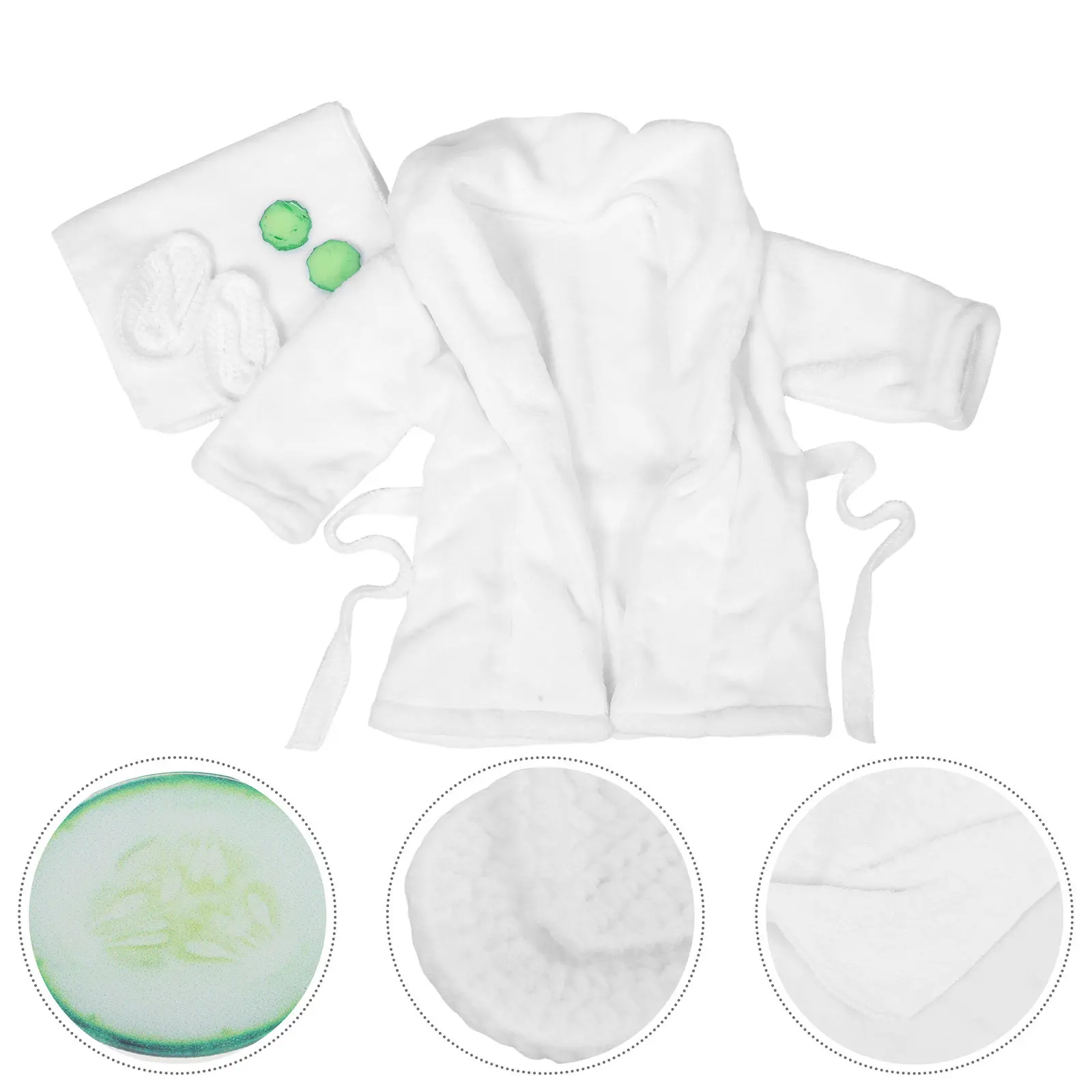 1Set Infant Bathrobe Set Soft Coral Fleece Newborn Photo Shoot Outfit for Girls Towel Cucumber Accents White
1Set Infant Bathrobe Set Soft Coral Fleece Newborn Photo Shoot Outfit for Girls Towel Cucumber Accents White