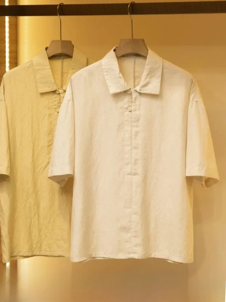 Linen Blend Men's Shirt Half Open Collar Short Sleeve Casual Style Skin Friendly Breathable Spring Summer New Arrival
Linen Blend Men's Shirt Half Open Collar Short Sleeve Casual Style Skin Friendly Breathable Spring Summer New Arrival