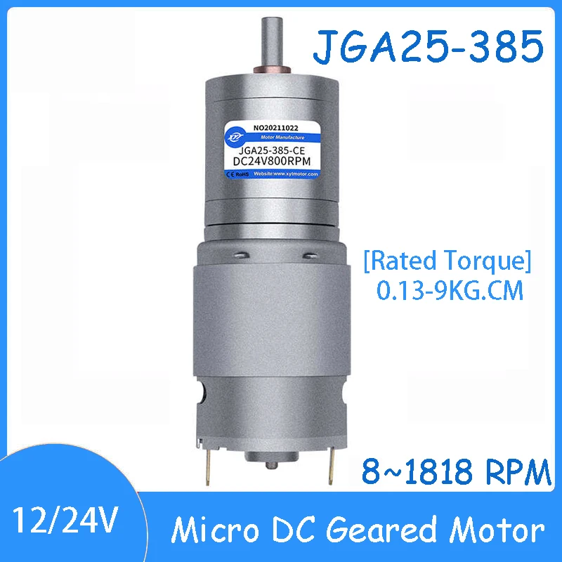 JGA25-385 12V 24V Micro DC Geared Motor 8-1818RPM Adjustable Speed Model Boat Electric Small Motor Rated Torque 0.13-9KG.CM
JGA25-385 12V 24V Micro DC Geared Motor 8-1818RPM Adjustable Speed Model Boat Electric Small Motor Rated Torque 0.13-9KG.CM