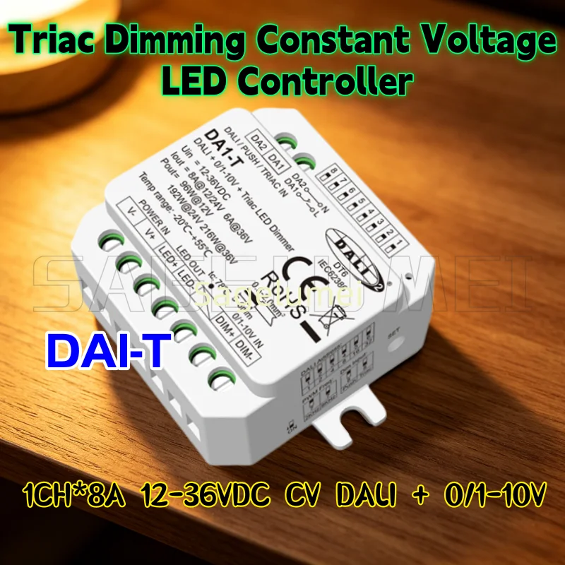 DA1-T DT6 DALI 0/1-10V 12-36VDC LED Controller Push Switch Dimming for 5050 2835 COB Single Color LED Strip light Triac Dimmer
DA1-T DT6 DALI 0/1-10V 12-36VDC LED Controller Push Switch Dimming for 5050 2835 COB Single Color LED Strip light Triac Dimmer