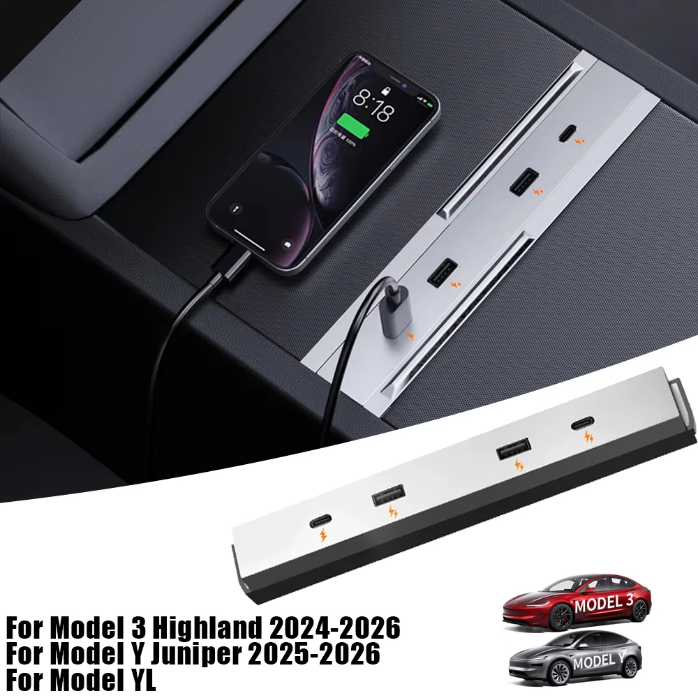 USB Hub Expansion Dock For Tesla Model YL Y Launch Juniper 27W-65W Central Control Type-C USB HUB Fast Charging Model 3 Highland
USB Hub Expansion Dock For Tesla Model YL Y Launch Juniper 27W-65W Central Control Type-C USB HUB Fast Charging Model 3 Highland