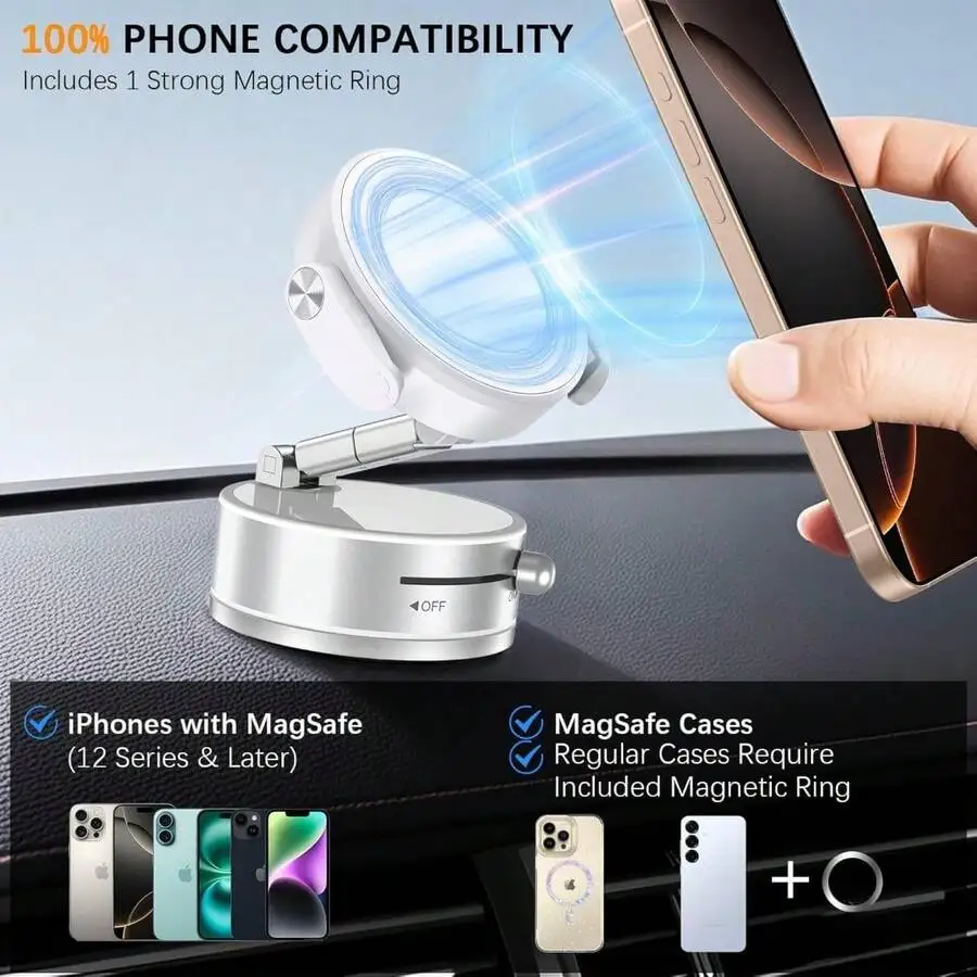 2-In-1 Car Phone Holder With Strong Magnetic Mount For iPhone Android Universal Smartphone
2-In-1 Car Phone Holder With Strong Magnetic Mount For iPhone Android Universal Smartphone