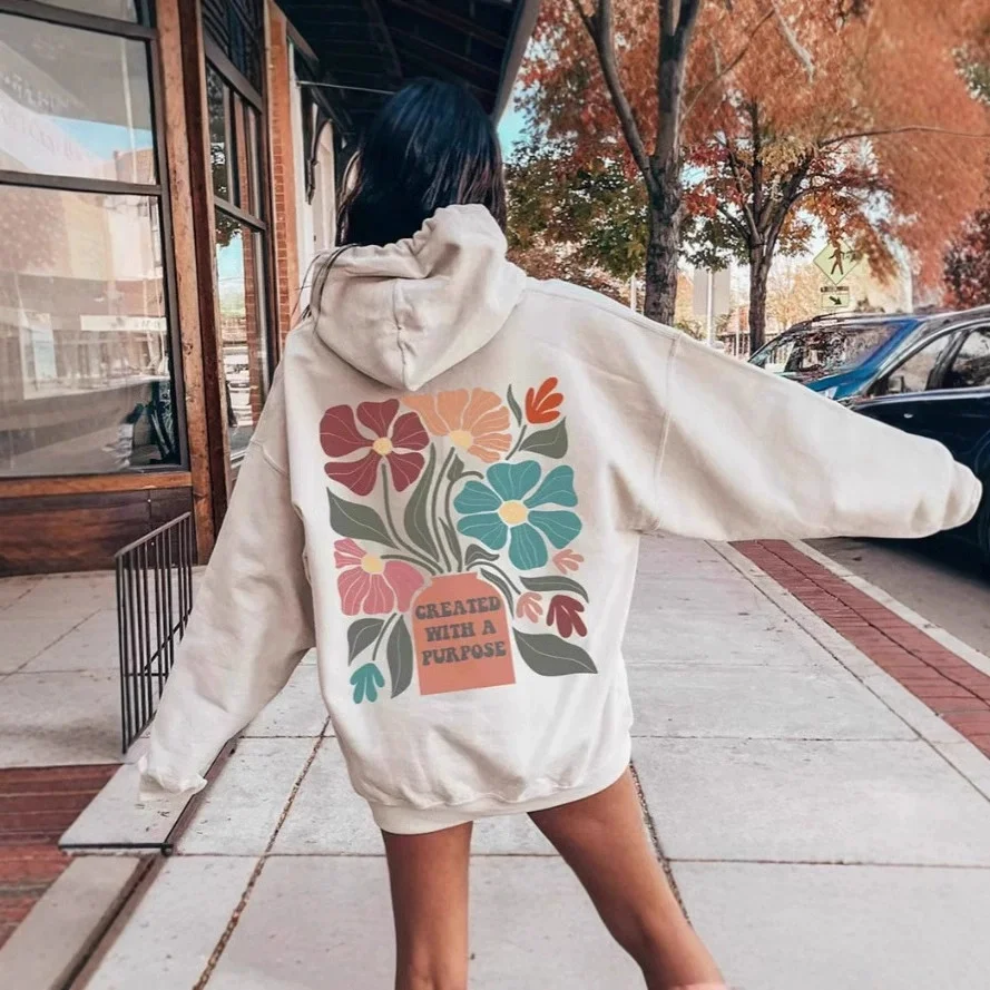 Street style printed women's hooded sweatshirt with pockets new casual and fashionable loose comfortable top hooded sweatshirt
Street style printed women's hooded sweatshirt with pockets new casual and fashionable loose comfortable top hooded sweatshirt