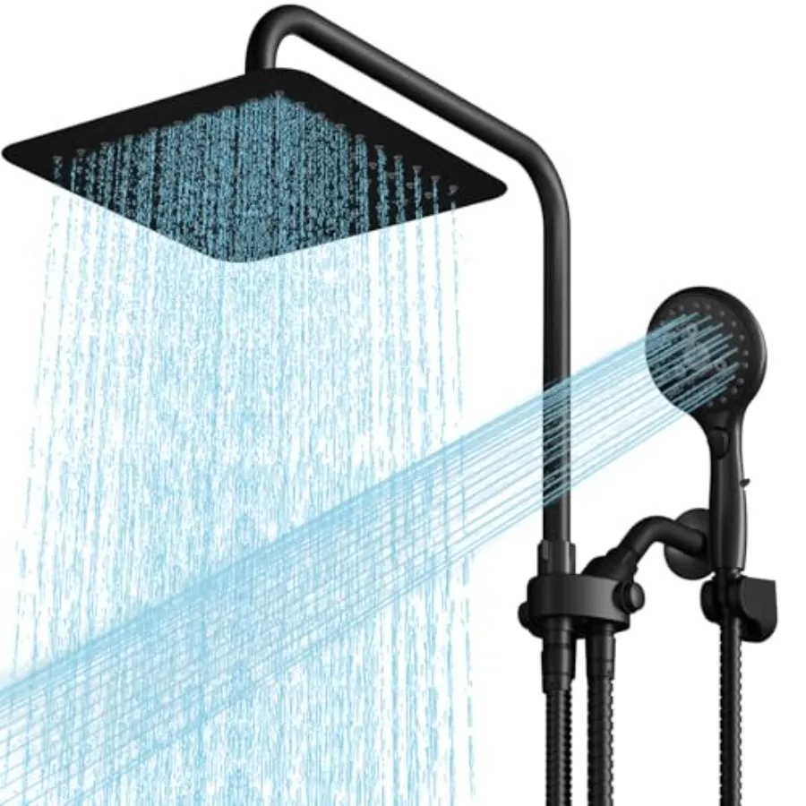 High Pressure Rainfall Shower Head with Handheld Combo: Bathroom fixture, ABS plastic, chrome, dual-function with 10-inch fixed
High Pressure Rainfall Shower Head with Handheld Combo: Bathroom fixture, ABS plastic, chrome, dual-function with 10-inch fixed