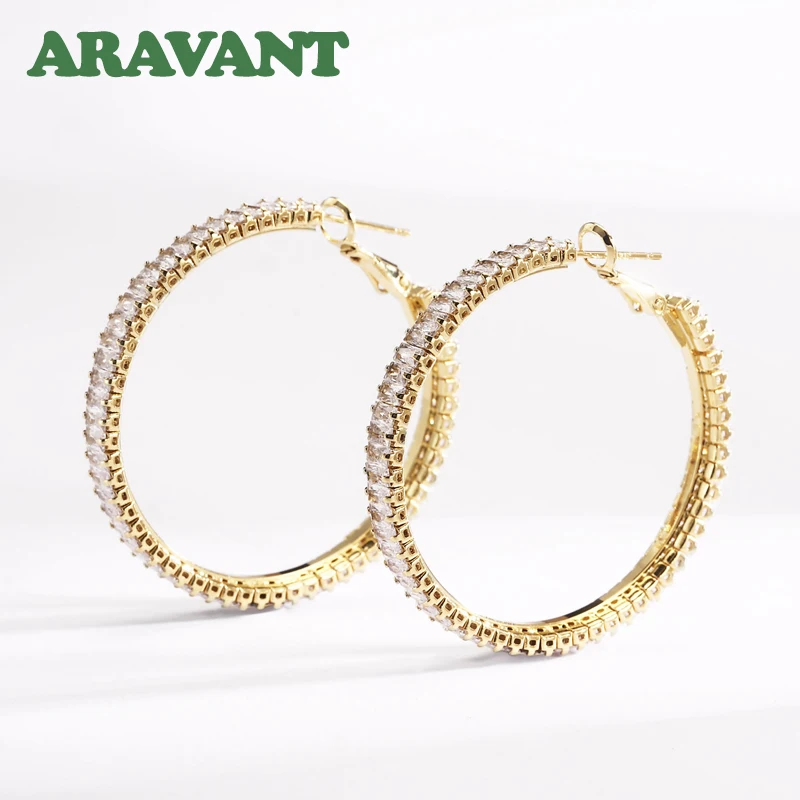 ARAVANT 925 Silver 18K Gold 33/43/54mm Zircon Hoop Earring For Women Fashion Jewelry
ARAVANT 925 Silver 18K Gold 33/43/54mm Zircon Hoop Earring For Women Fashion Jewelry